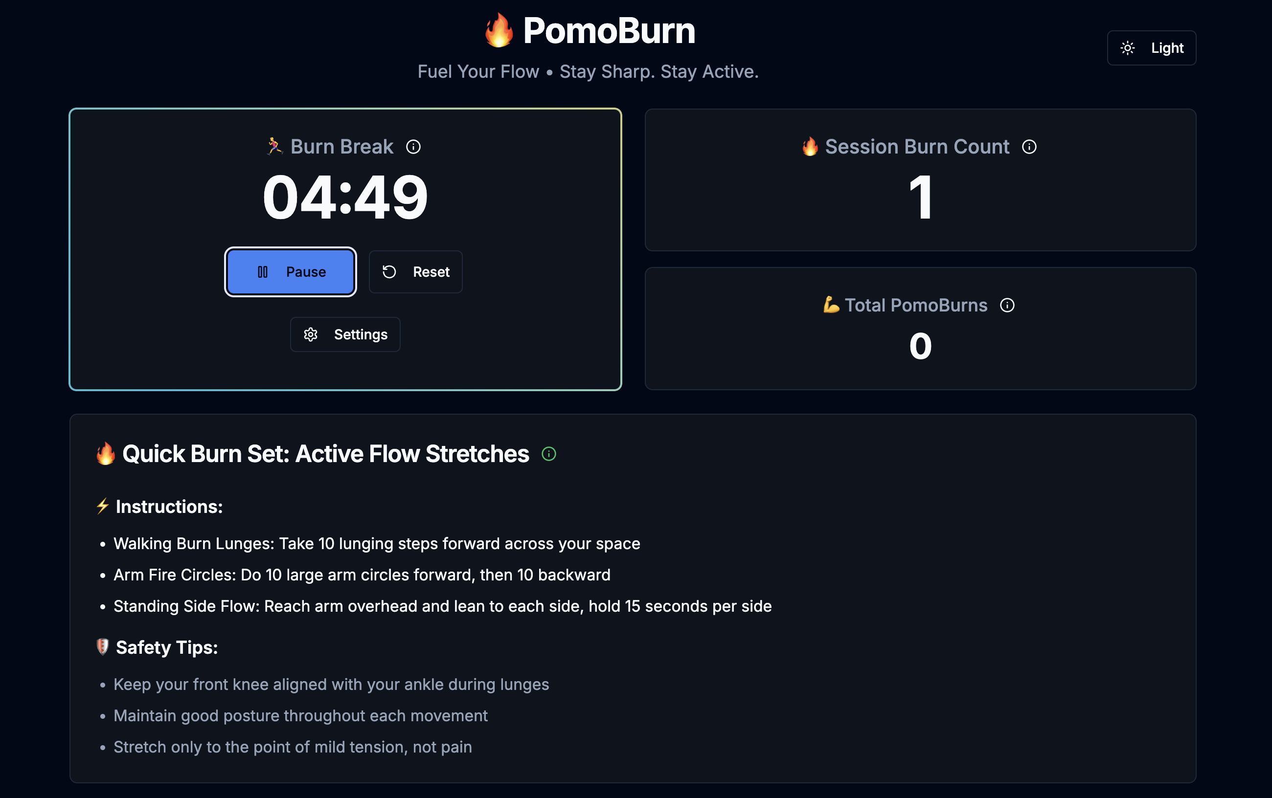 Pomoburn Productivity App